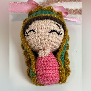 Our Lady of Guadalupe Crochet Plush Doll Handmade Cute Chenille Stuffed NEW
